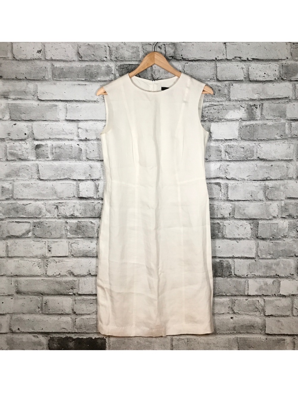 Louben White Lined Linen Viscose Blend Dress Size 10